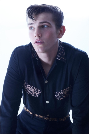 Model Danyil Zhuchko from Soul Artist Management. Photographed for Ponyboy by Alexander Thompson in New York City. Look 6.