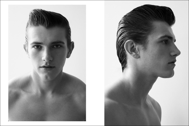 Model Danyil Zhuchko from Soul Artist Management. Photographed for Ponyboy by Alexander Thompson in New York City. Spread 1.