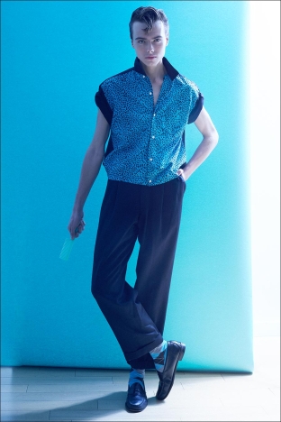 Model Samuel Vervaecke from Two Management NY. Photographed for Ponyboy by Alexander Thompson in New York City. Look 4.