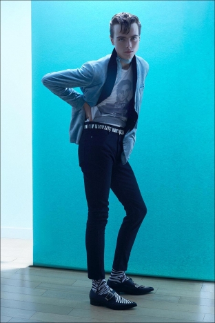Model Samuel Vervaecke from Two Management NY. Photographed for Ponyboy by Alexander Thompson in New York City. Look 5.