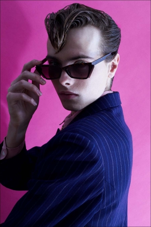 Model Samuel Vervaecke from Two Management NY. Photographed for Ponyboy by Alexander Thompson in New York City. Look 7.