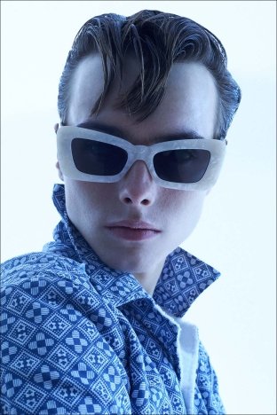 Model Samuel Vervaecke from Two Management NY. Photographed for Ponyboy by Alexander Thompson in New York City. Look 8.