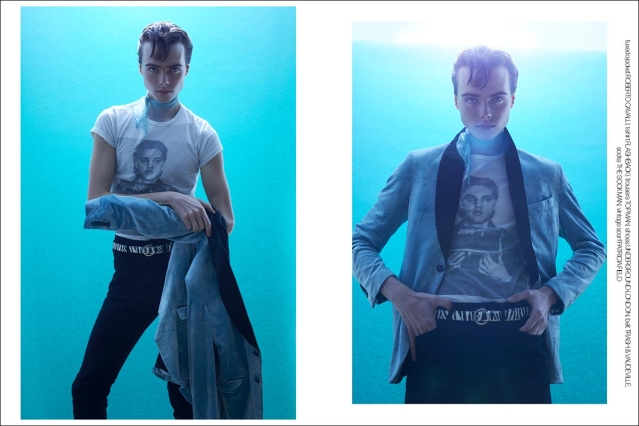 Model Samuel Vervaecke from Two Management NY. Photographed for Ponyboy by Alexander Thompson in New York City. Spread 3.