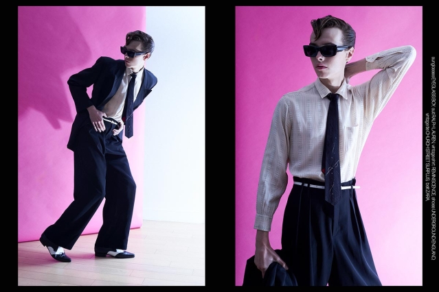 Model Samuel Vervaecke from Two Management NY. Photographed for Ponyboy by Alexander Thompson in New York City. Spread 4.