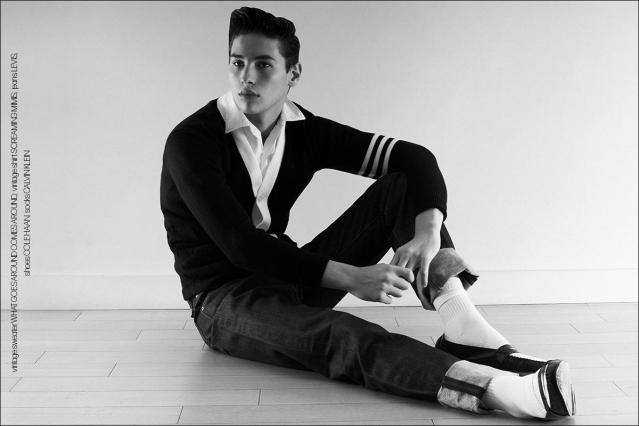 Model Ethan Elfont from Muse Management. Photographed for Ponyboy by Alexander Thompson in New York City. Look 11 - 3.