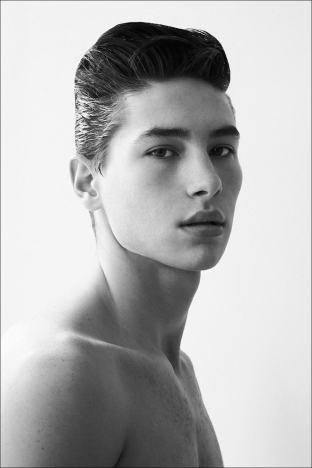 Model Ethan Elfont from Muse Management. Photographed for Ponyboy by Alexander Thompson in New York City. Look 1 - 2.