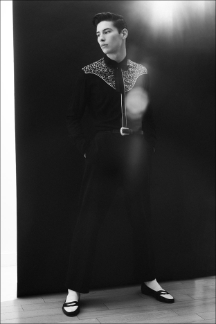 Model Ethan Elfont from Muse Management. Photographed for Ponyboy by Alexander Thompson in New York City. Look 5.