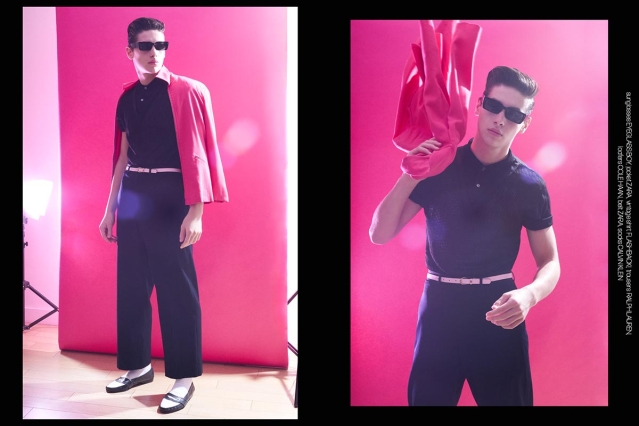 Model Ethan Elfont from Muse Management. Photographed for Ponyboy by Alexander Thompson in New York City. Spread 2.