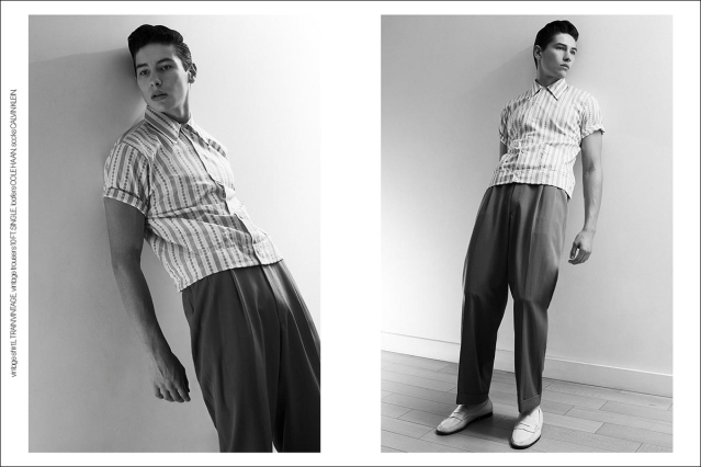 Model Ethan Elfont from Muse Management. Photographed for Ponyboy by Alexander Thompson in New York City. Spread 6.