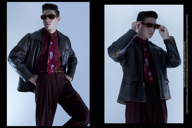 Model Ethan Elfont from Muse Management. Photographed for Ponyboy by Alexander Thompson in New York City. Spread 7.