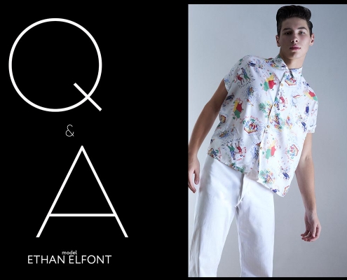 Model Ethan Elfont from Muse Management. Photographed for Ponyboy by Alexander Thompson in New York City. Opening spread.