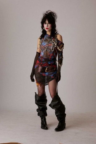 Charles Jeffrey Loverboy "Thistle" collection, for Autumn Winter 2026. Look 11.