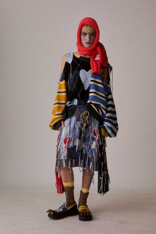 Charles Jeffrey Loverboy "Thistle" collection, for Autumn Winter 2026. Look 14.