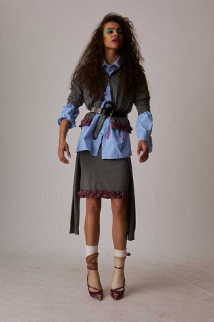 Charles Jeffrey Loverboy "Thistle" collection, for Autumn Winter 2026. Look 22.