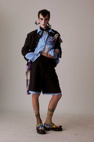 Charles Jeffrey Loverboy "Thistle" collection, for Autumn Winter 2026. Look 28.