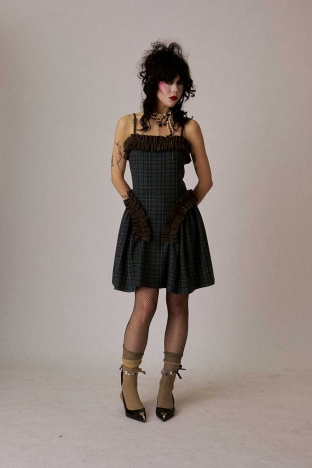 Charles Jeffrey Loverboy "Thistle" collection, for Autumn Winter 2026. Look 31.