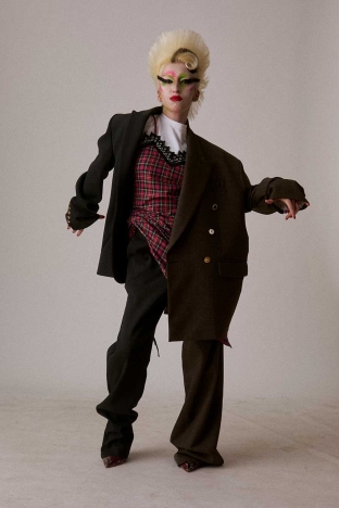 Charles Jeffrey Loverboy "Thistle" collection, for Autumn Winter 2026. Look 5.