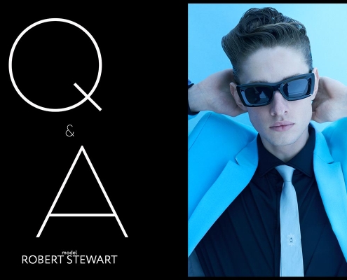 Model Robert Stewart from Crawford Models. Photographed for Ponyboy by Alexander Thompson in New York City. Opening spread.