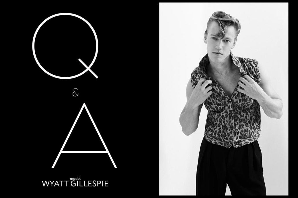 Model Wyatt Gillespie from Crawford Models. Photographed for Ponyboy by Alexander Thompson in New York City. Opening spread.