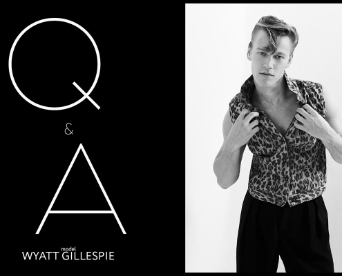 Model Wyatt Gillespie from Crawford Models. Photographed for Ponyboy by Alexander Thompson in New York City. Opening spread.