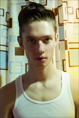 Model Robert Stewart from Crawford Models. Photographed for Ponyboy by Alexander Thompson in New York City. Look 1 -2.