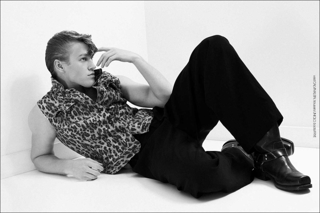 Model Wyatt Gillespie from Crawford Models. Photographed for Ponyboy by Alexander Thompson in New York City. Look 4 -3.