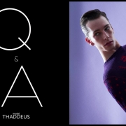 Model THADDEUS from unite unite. Photographed for Ponyboy by Alexander Thompson in New York City. Opening spread.