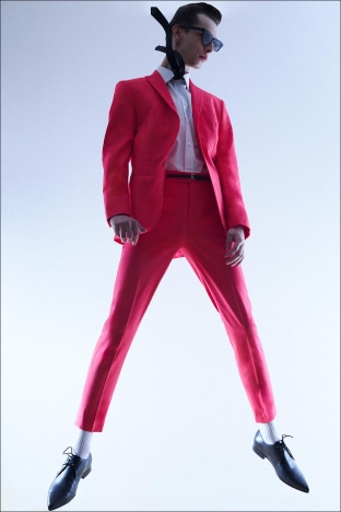 Model THADDEUS from unite unite. Photographed for Ponyboy by Alexander Thompson in New York City. Look 10.