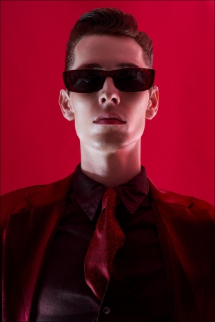 Model THADDEUS from unite unite. Photographed for Ponyboy by Alexander Thompson in New York City. Look 6.