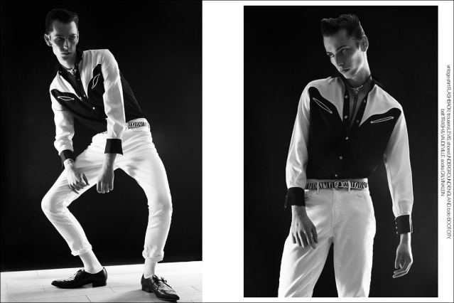 Model THADDEUS from unite unite. Photographed for Ponyboy by Alexander Thompson in New York City. Spread 2.