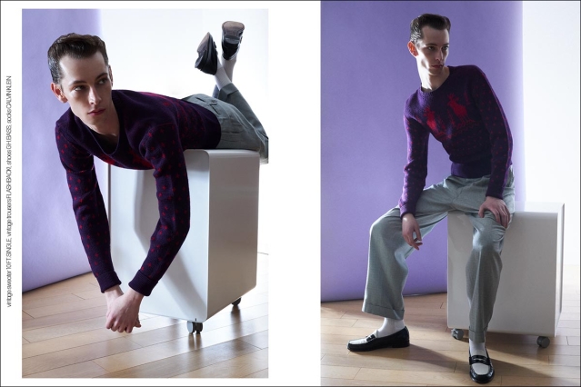 Model THADDEUS from unite unite. Photographed for Ponyboy by Alexander Thompson in New York City. Spread 4.