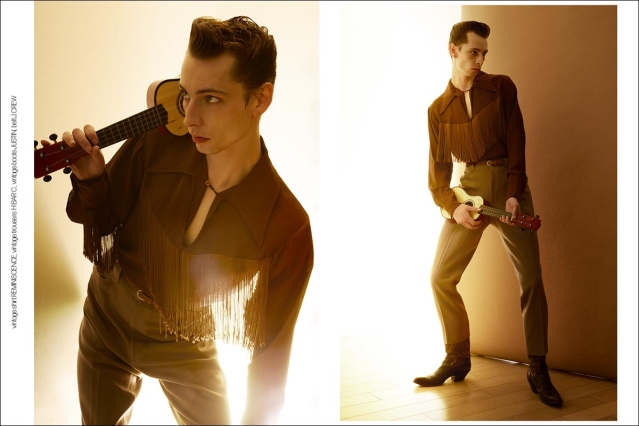 Model THADDEUS from unite unite. Photographed for Ponyboy by Alexander Thompson in New York City. Spread 5.