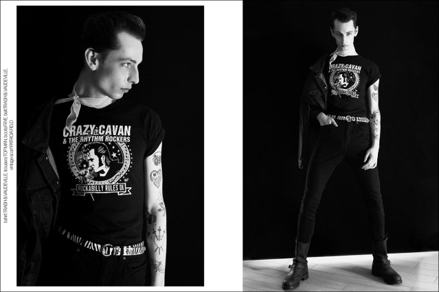 Model THADDEUS from unite unite. Photographed for Ponyboy by Alexander Thompson in New York City. Look 9.