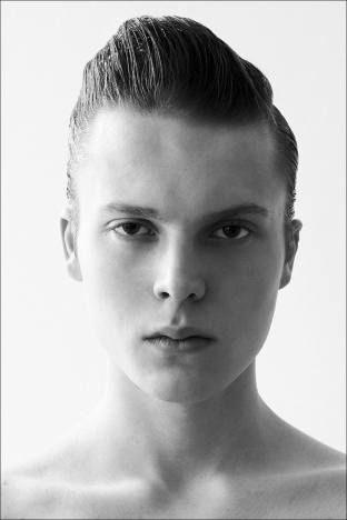Model Konrad Bromke from Unite Unite Models. Photographed for Ponyboy by Alexander Thompson in New York City. Look 1.