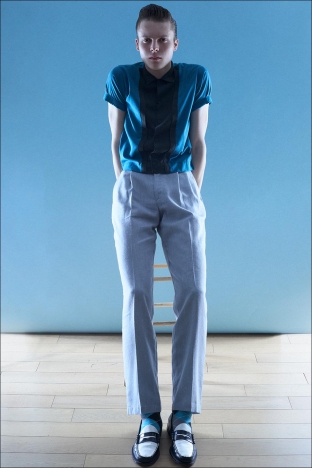 Model Konrad Bromke from Unite Unite Models. Photographed for Ponyboy by Alexander Thompson in New York City. Look 7.