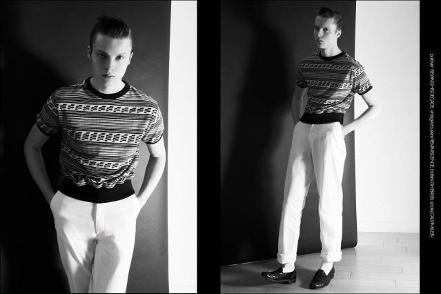 Model Konrad Bromke from Unite Unite Models. Photographed for Ponyboy by Alexander Thompson in New York City. Spread 3.