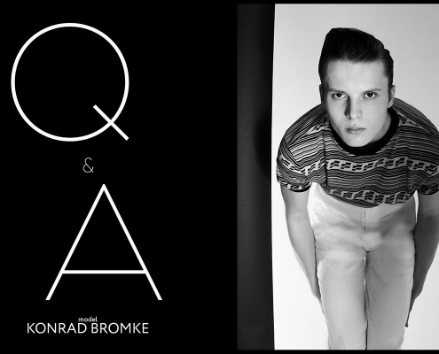 Model Konrad Bromke from Unite Unite Models. Photographed for Ponyboy by Alexander Thompson in New York City. Opening spread.