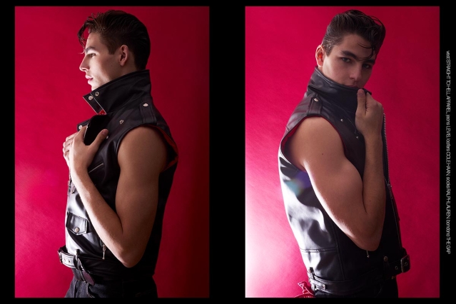 Model Thomas Prendergast from Christophe Creative. Photographed for Ponyboy by Alexander Thompson in New York City. Spread 7.
