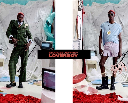 The Charles Jeffrey LOVERBOY SS 2027 Lookbook - ‘AEOLIAN AFTERNOON’. Opener.