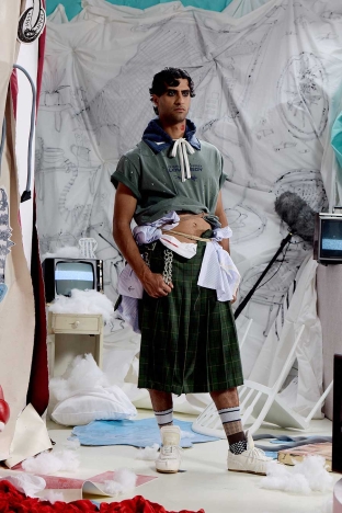 The Charles Jeffrey LOVERBOY SS 2027 Lookbook - ‘AEOLIAN AFTERNOON’. Look 2.
