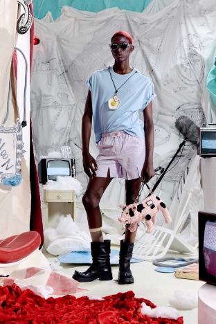 The Charles Jeffrey LOVERBOY SS 2027 Lookbook - ‘AEOLIAN AFTERNOON’. Look 12.