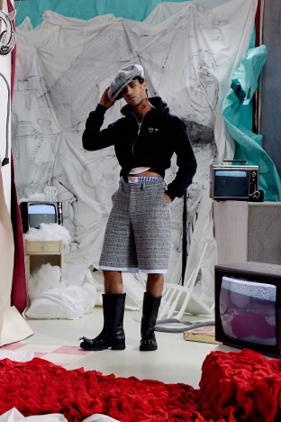 The Charles Jeffrey LOVERBOY SS 2027 Lookbook - ‘AEOLIAN AFTERNOON’. Look 14.