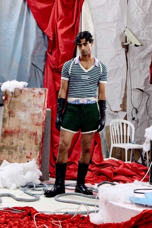The Charles Jeffrey LOVERBOY SS 2027 Lookbook - ‘AEOLIAN AFTERNOON’. Look 20.