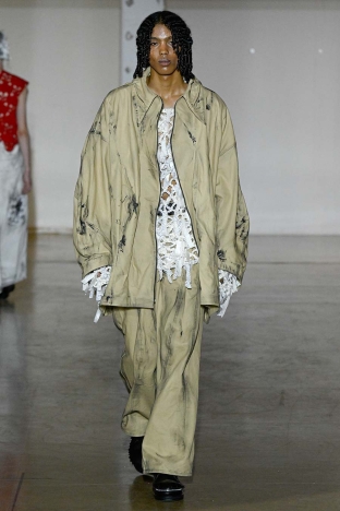 The KIDILL SS 2027 CHAOTIC DISCORD menswear collection. Look 14.