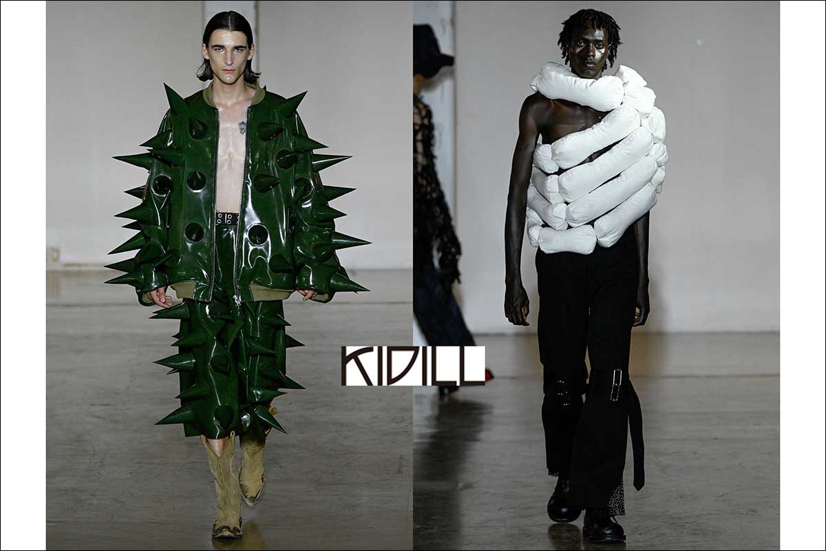 The KIDILL SS 2027 CHAOTIC DISCORD menswear collection. Opening spread.