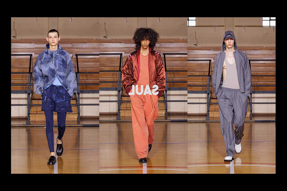 The Saul Nash SS 2027 'STANCE' menswear collection. Opener.