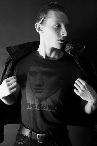 Model Walter Cook from Crawford Models. Photographed for Ponyboy by Alexander Thompson in New York City. Look 4.