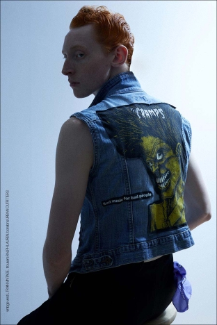 Model Walter Cook from Crawford Models. Photographed for Ponyboy by Alexander Thompson in New York City. Look 9.