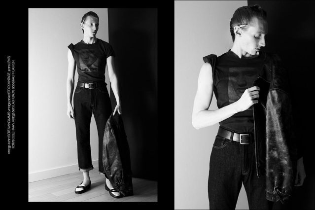 Model Walter Cook from Crawford Models. Photographed for Ponyboy by Alexander Thompson in New York City. Spread 2.