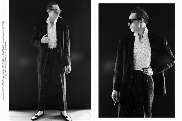 Model Walter Cook from Crawford Models. Photographed for Ponyboy by Alexander Thompson in New York City. Spread 4.
